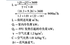 潔凈室房間的實際送風(fēng)量計算工式